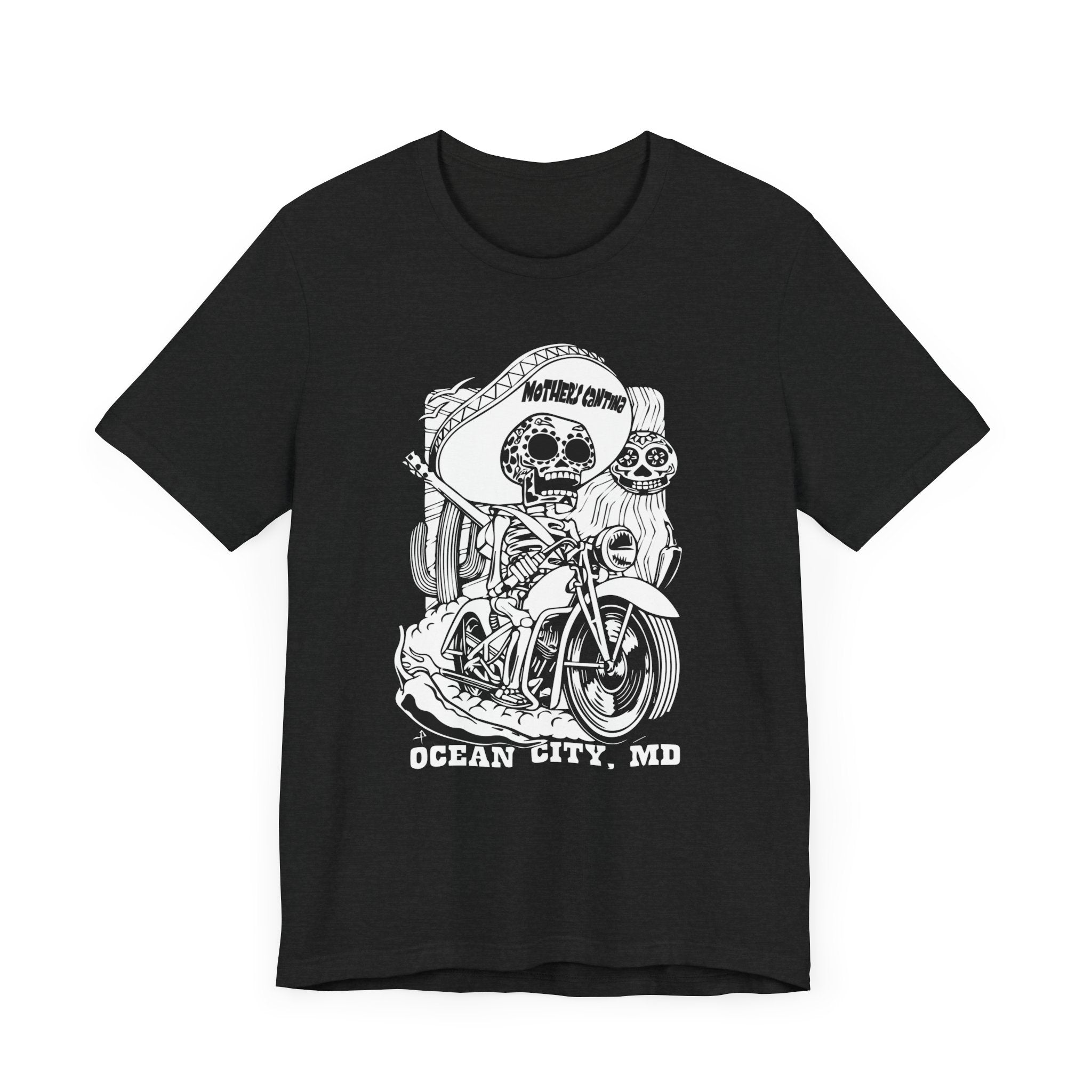 Skeleton Biker Style Unisex Jersey Short Sleeve Tee